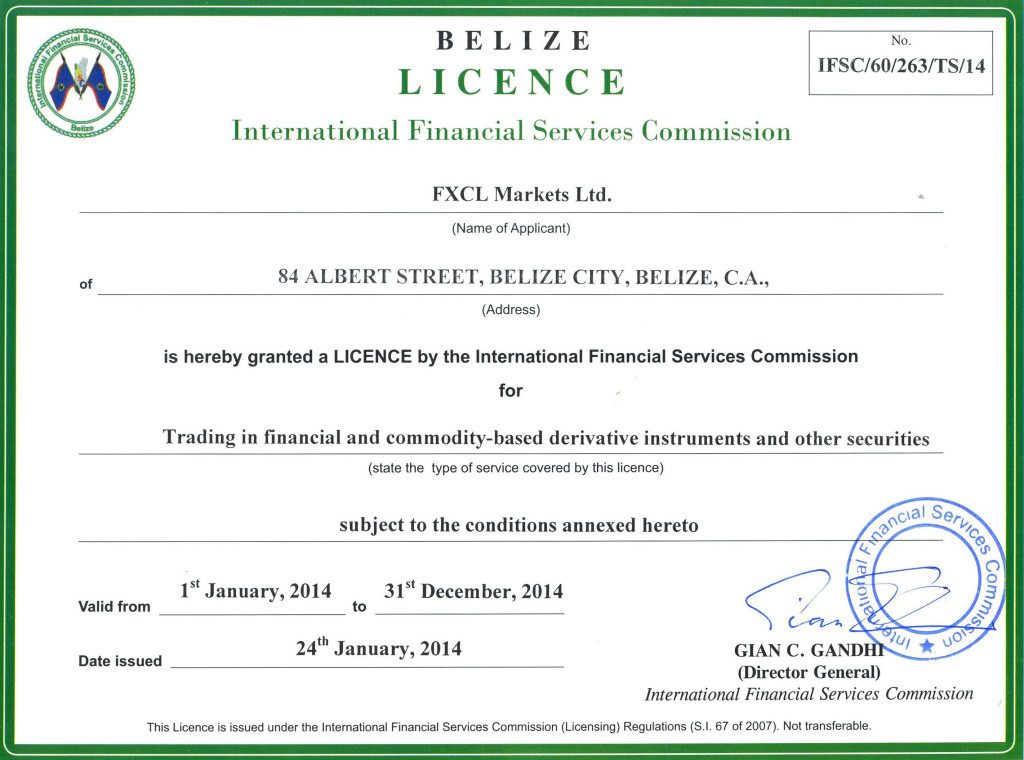 Лицензия комиссии IFSC Белиза